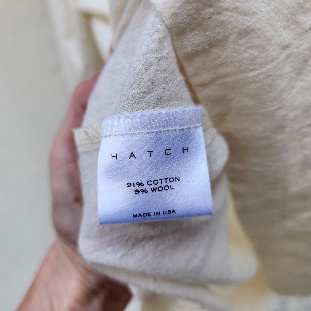 HATCH Ivory Tie Neck Wool Blend Blouse - Picture 6 of 6